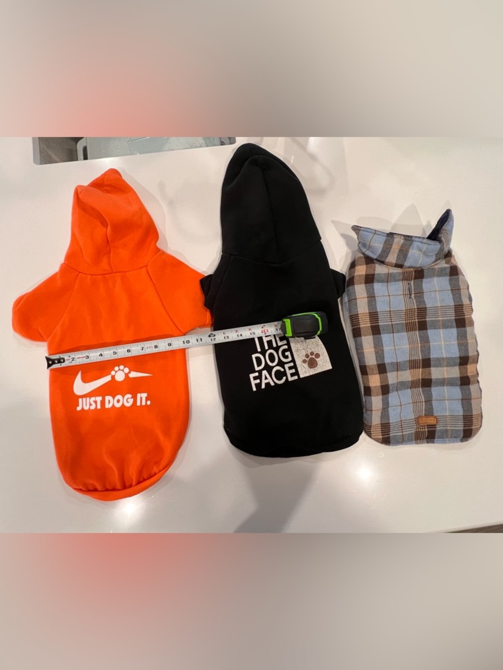 Dog Hoodie Bundle Just Dog It Dog Face Sweatshirt Plaid Coat Medium - Picture 3 of 10